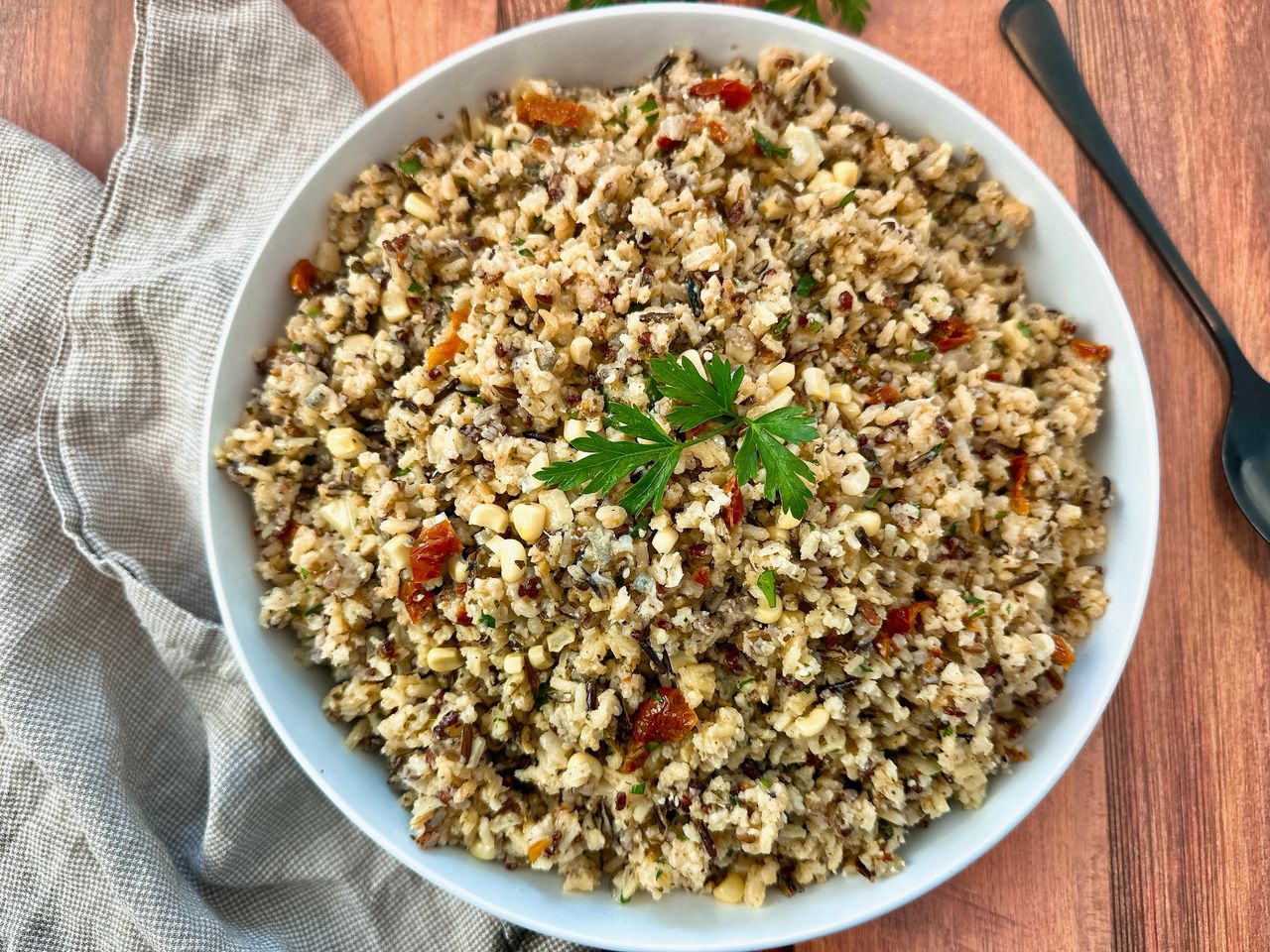 pesto rice salad