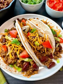 beef and bean street tacos