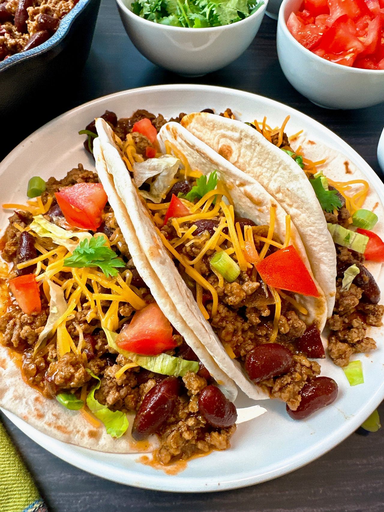 beef and bean street tacos