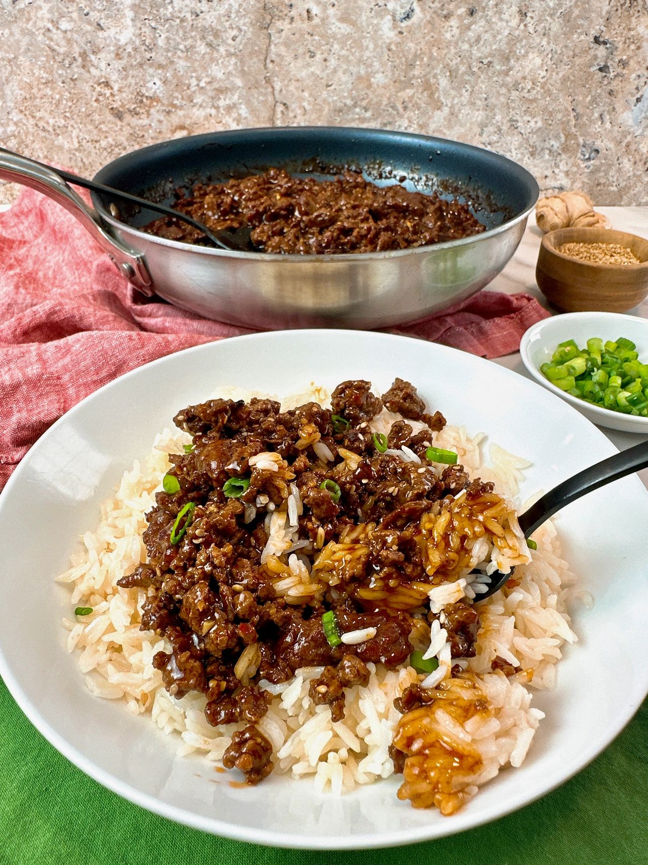ginger beef over rice