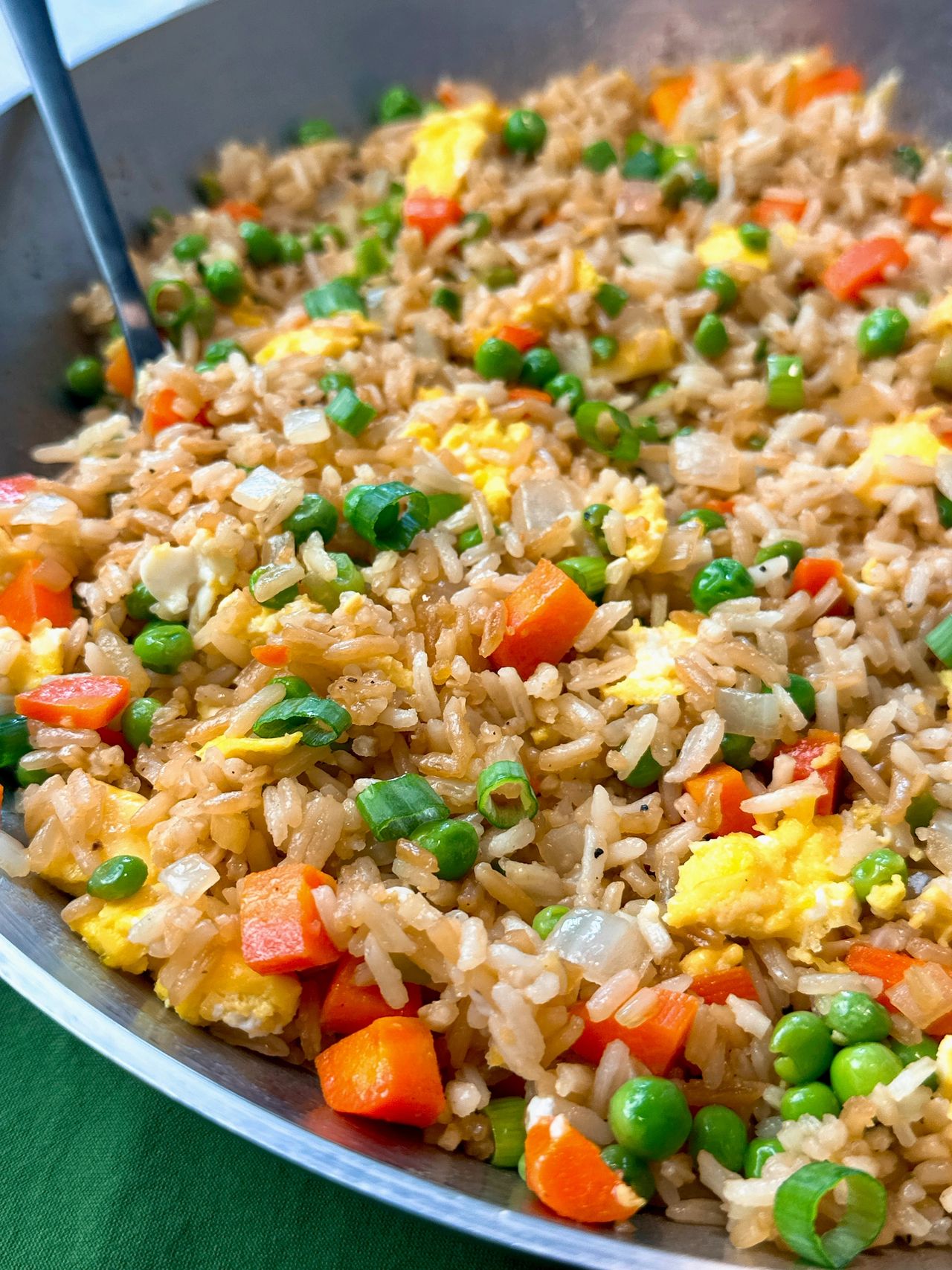 Fried rice in a skillet