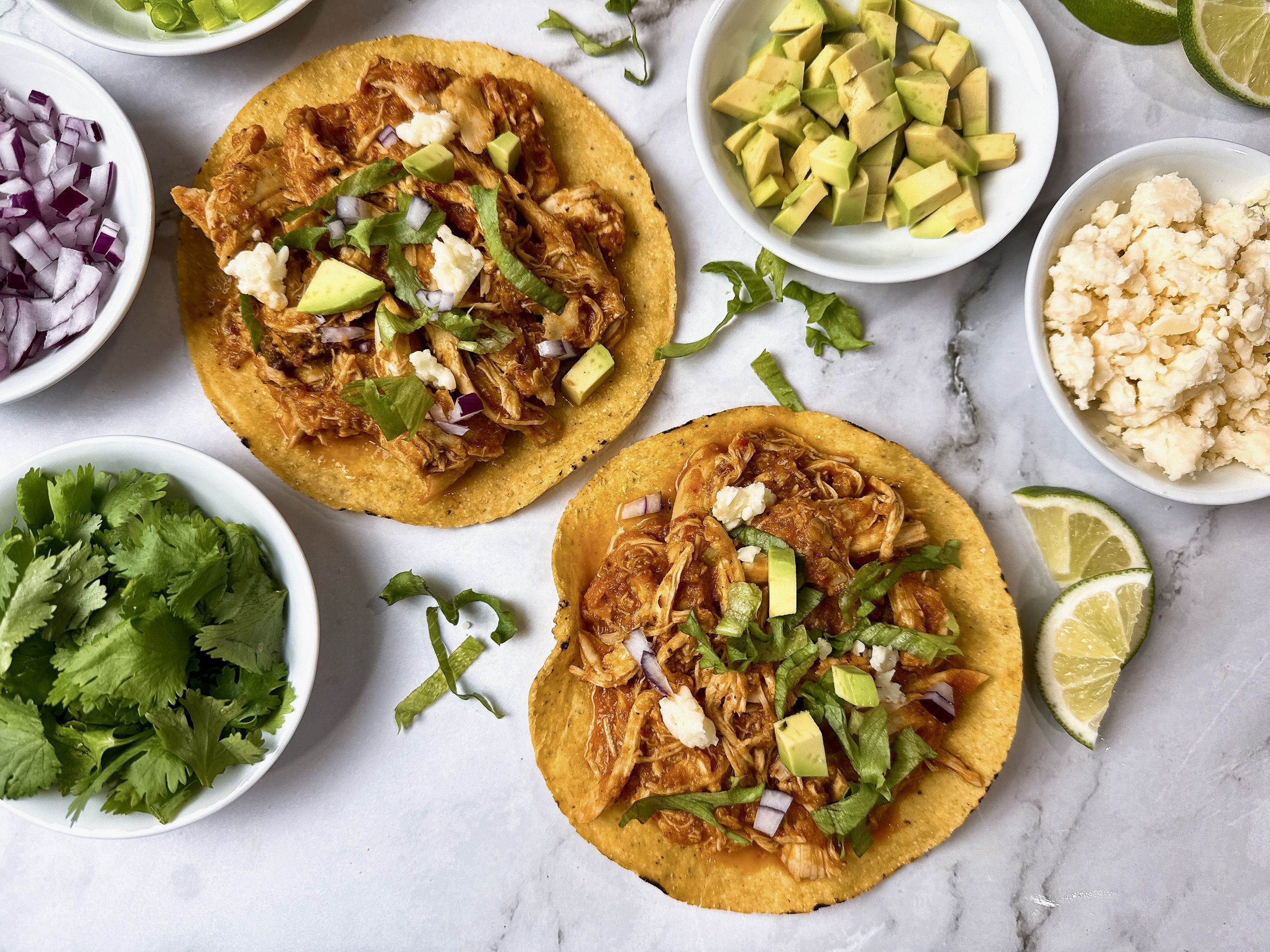 chicken tinga tostadas