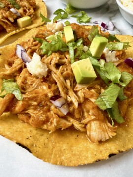 chicken tinga tostadas