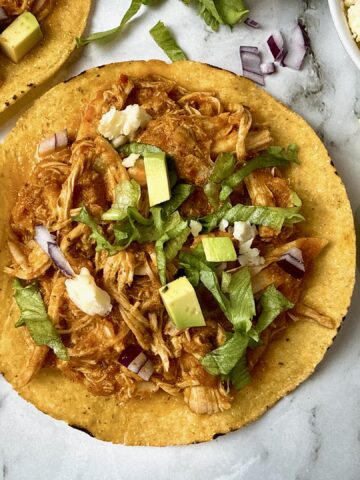 chicken tinga tostadas