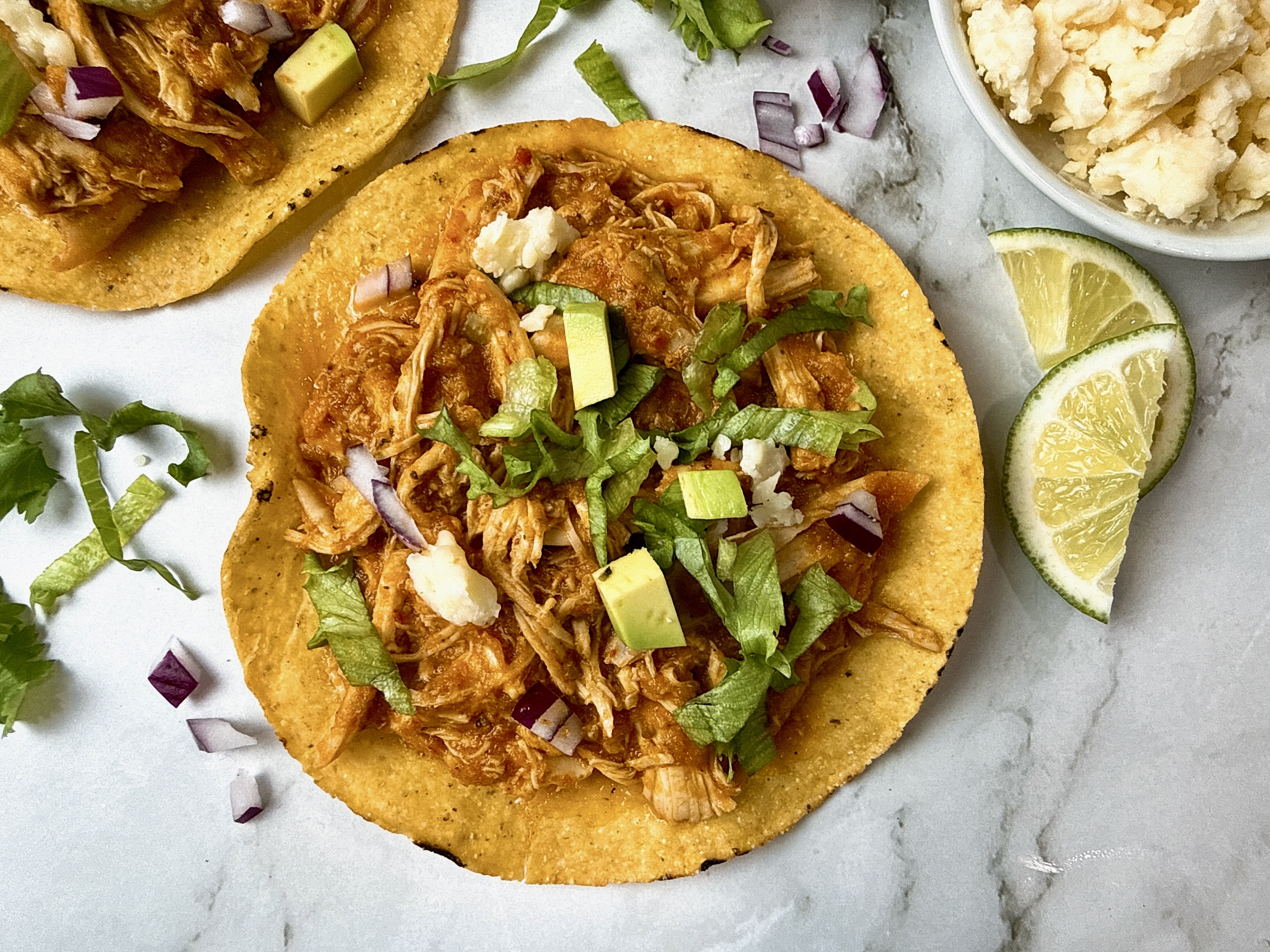 chicken tinga tostadas