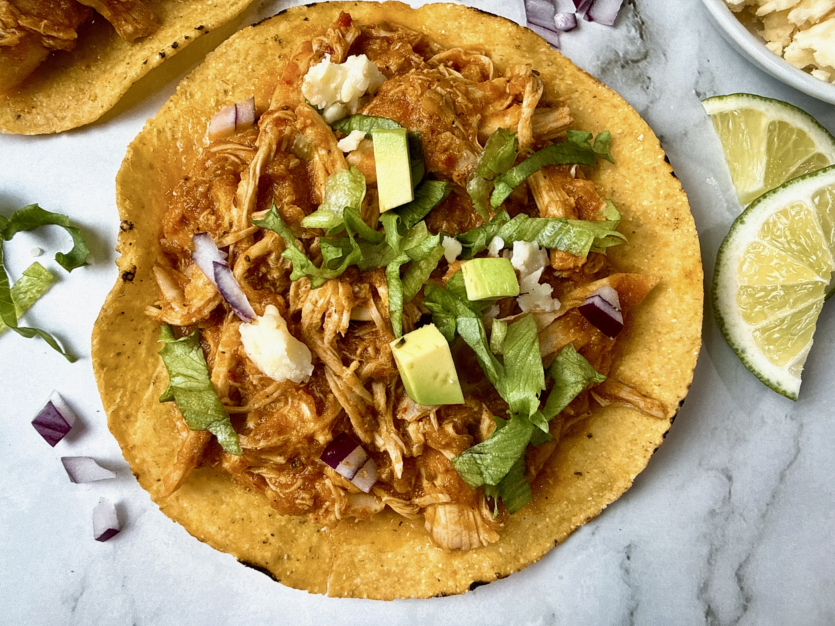 chicken tinga tostadas