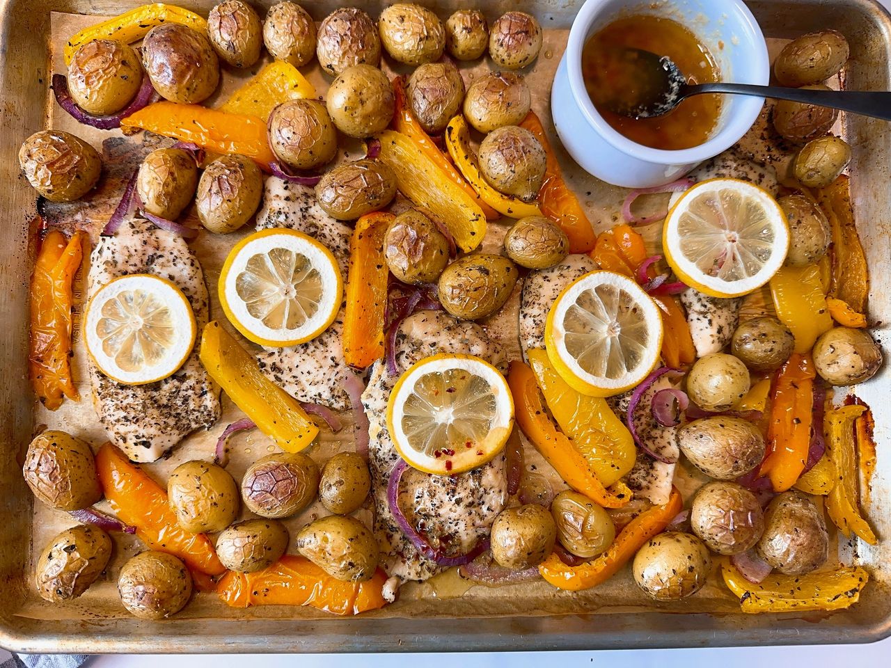 Sheet Pan Italian Chicken with Lemon Butter Sauce Sheet Pan Italian Chicken with Lemon Butter Sauce