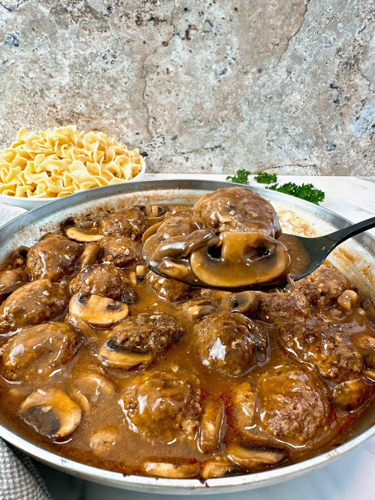 salisbury steak meatballs and gravy
