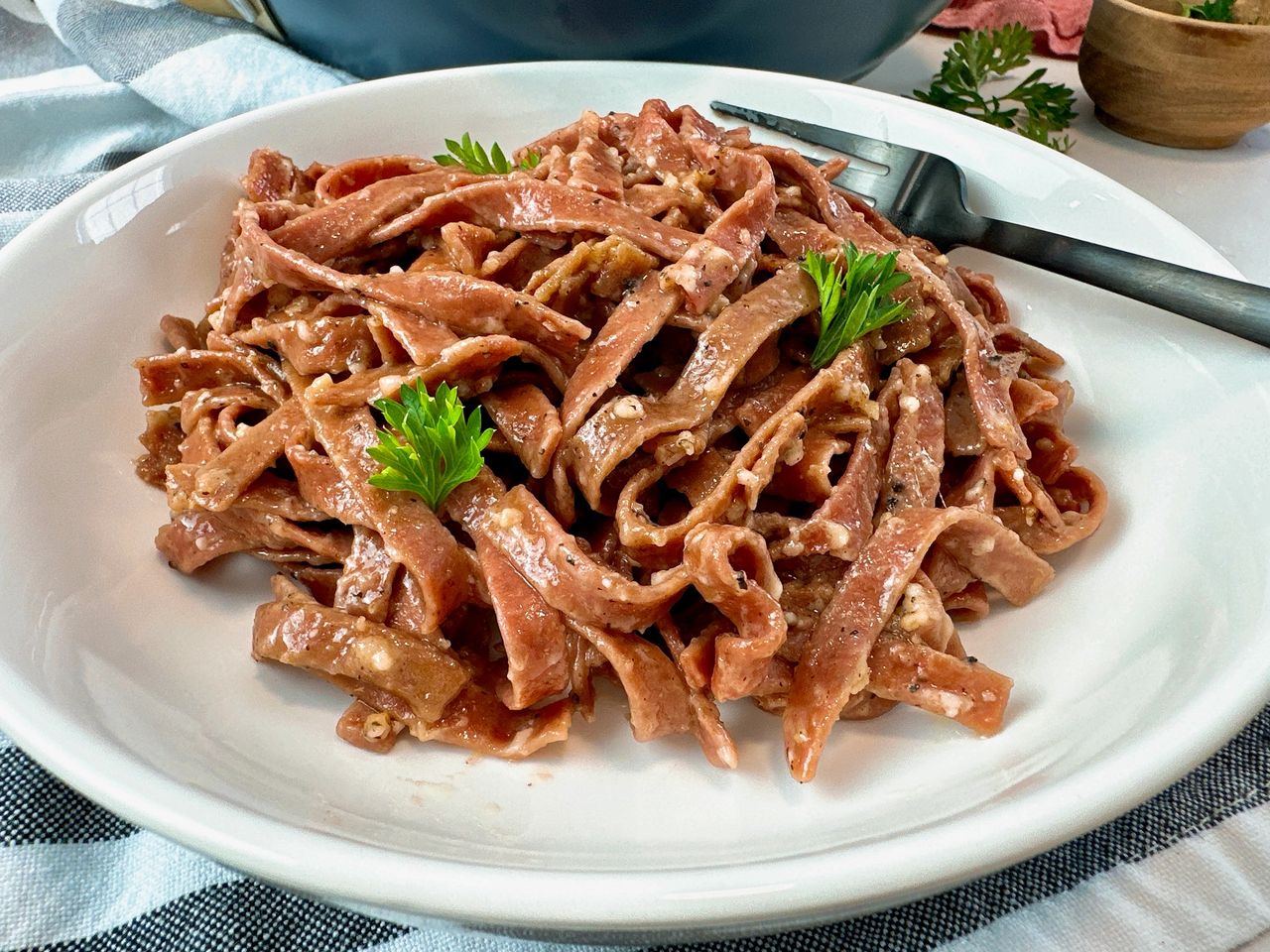 Beetroot Cacio e Pepe (pasta with cheese and black pepper)