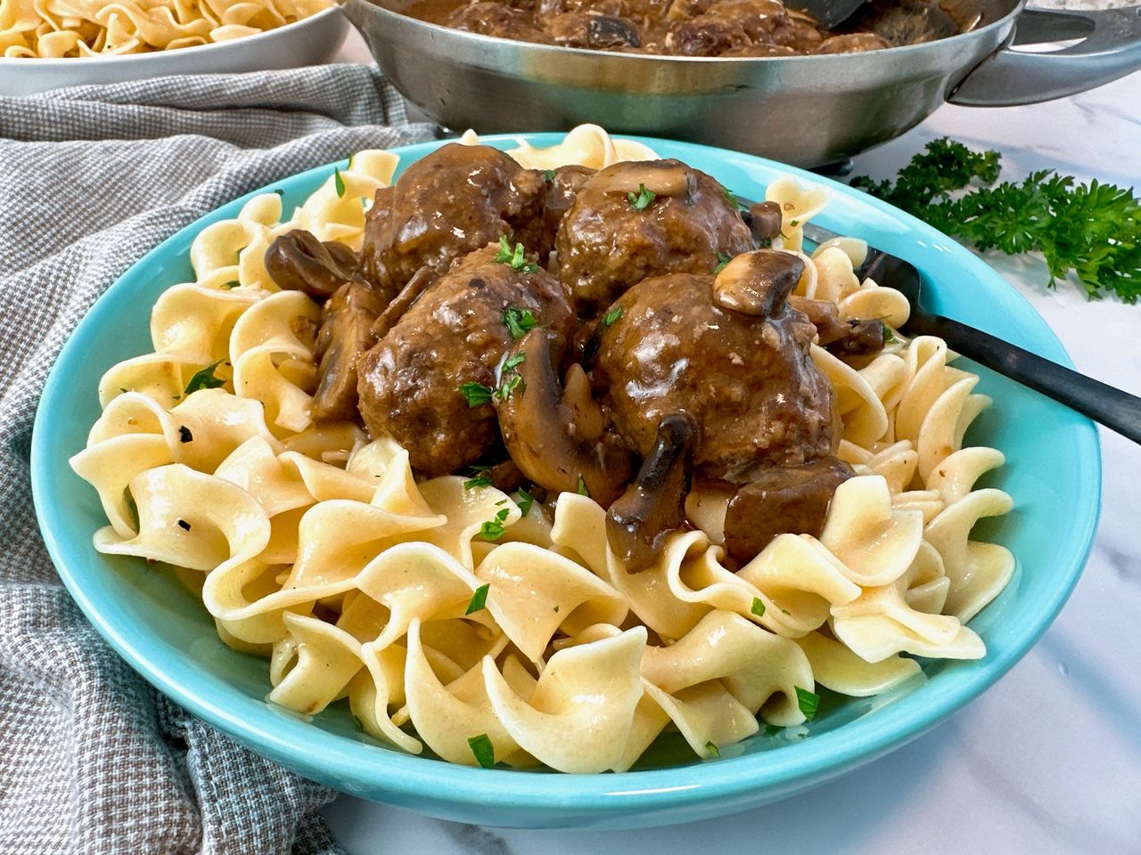 Salisbury Steak Meatballs with Mushroom Gravy