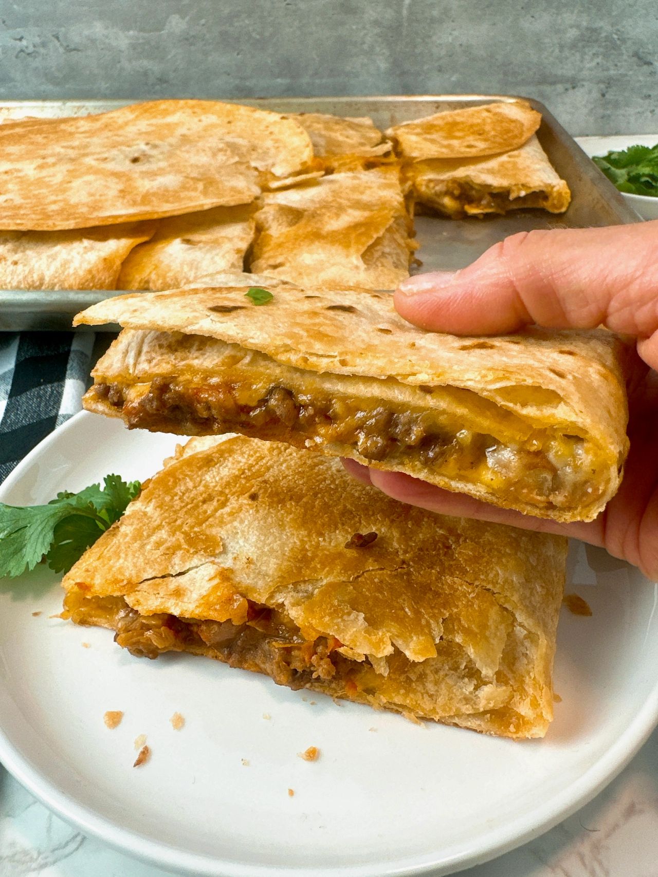 sheet pan quesadillas