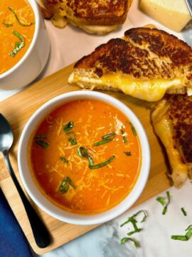 tomato soup and grilled cheese