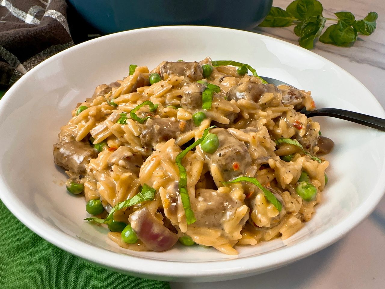 Creamy Sausage and Orzo
