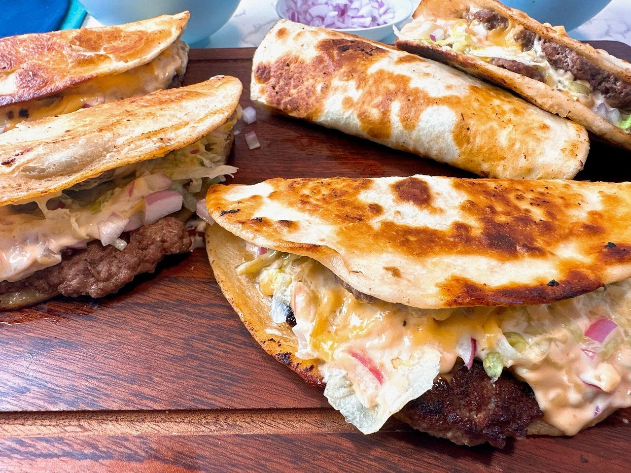 smash burger tacos