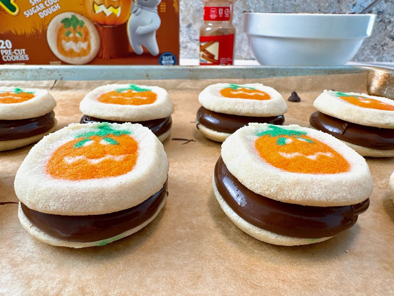 sugar cookies filled with chocolate