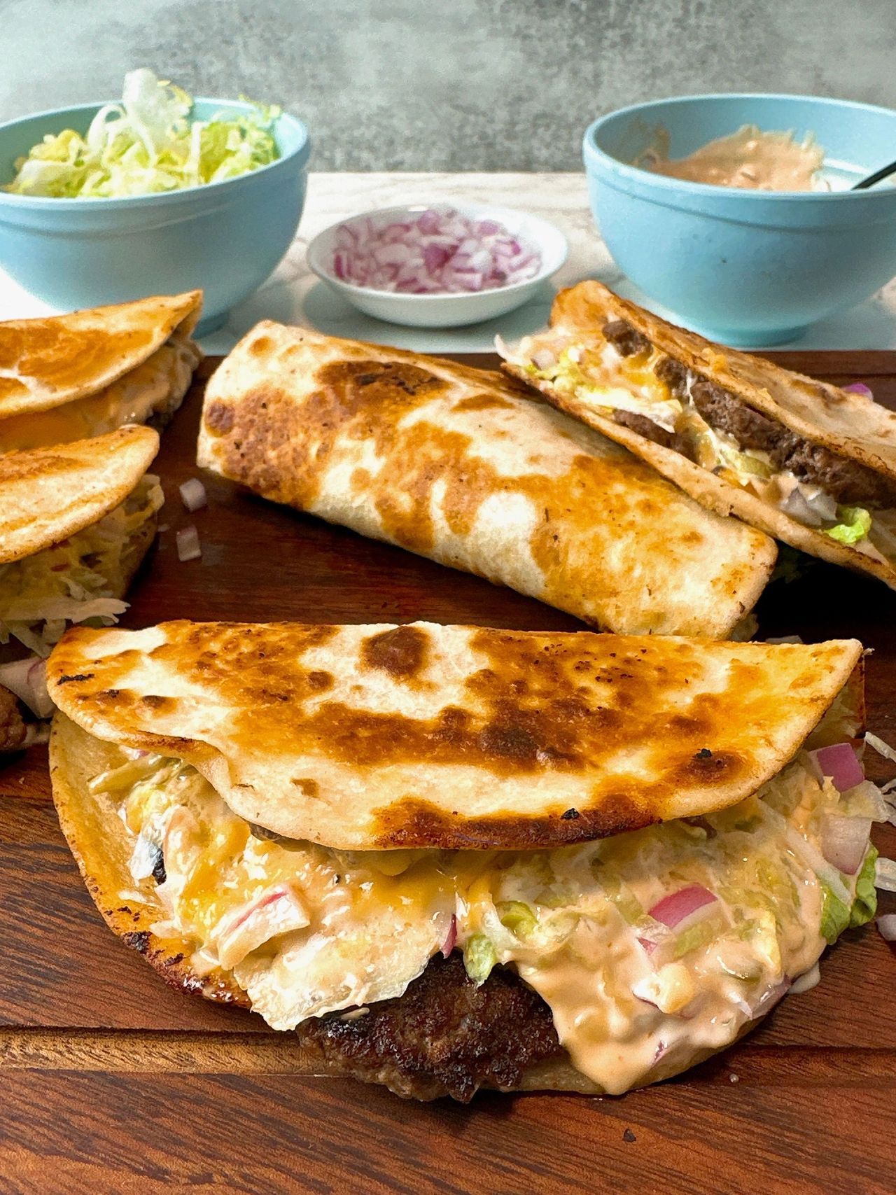 smash burger tacos