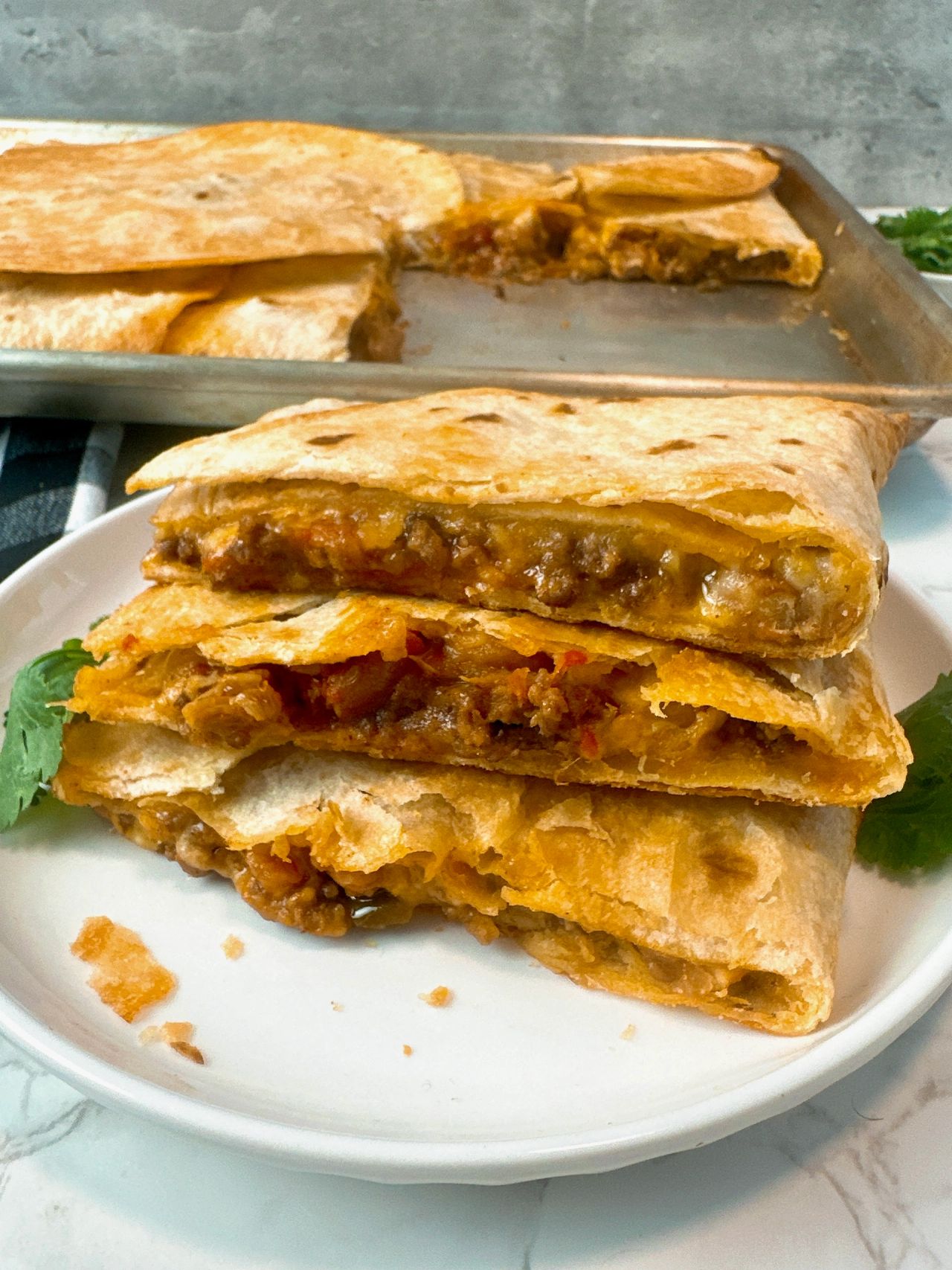sheet pan quesadillas