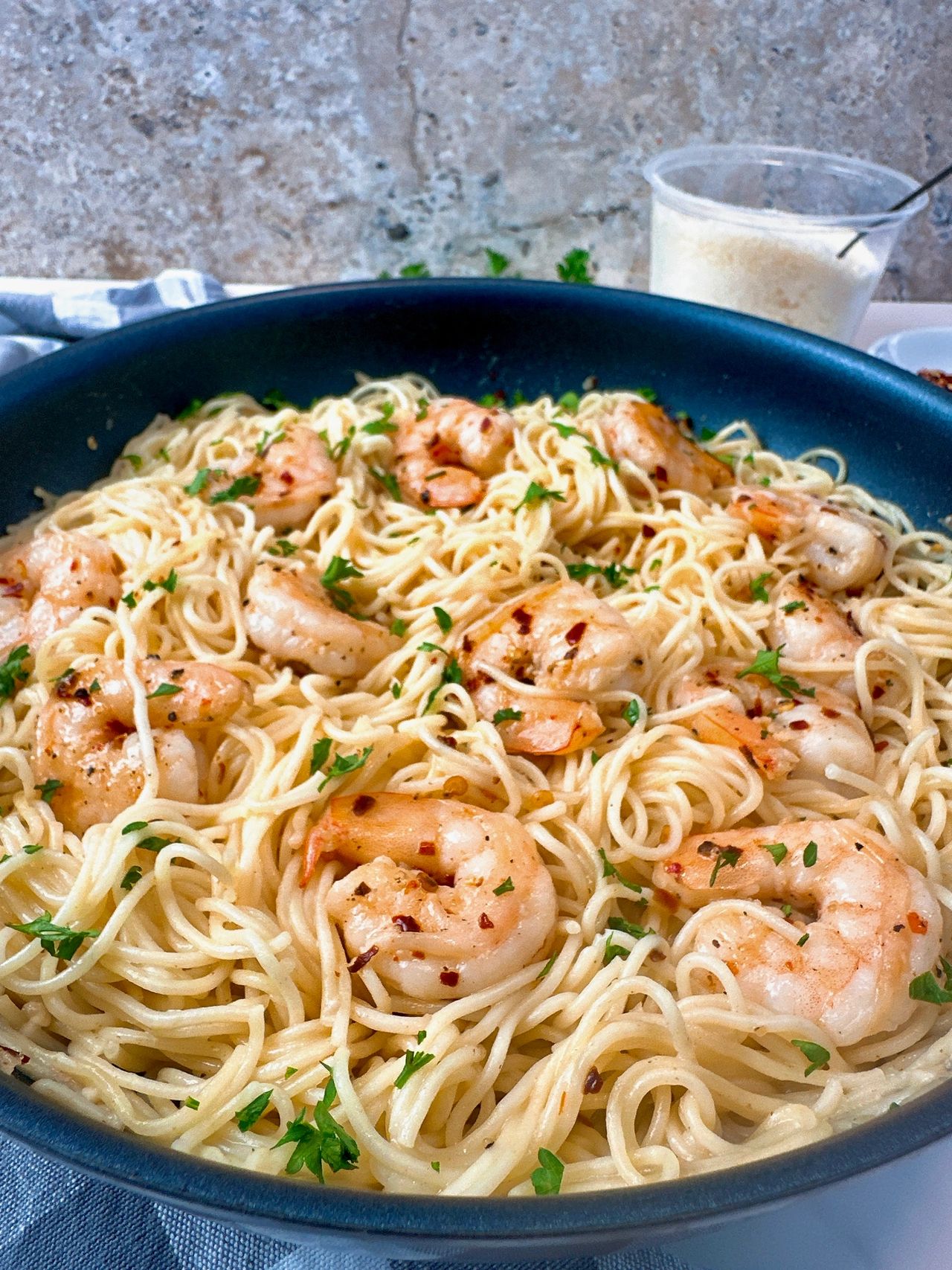 garlic shrimp and pasta