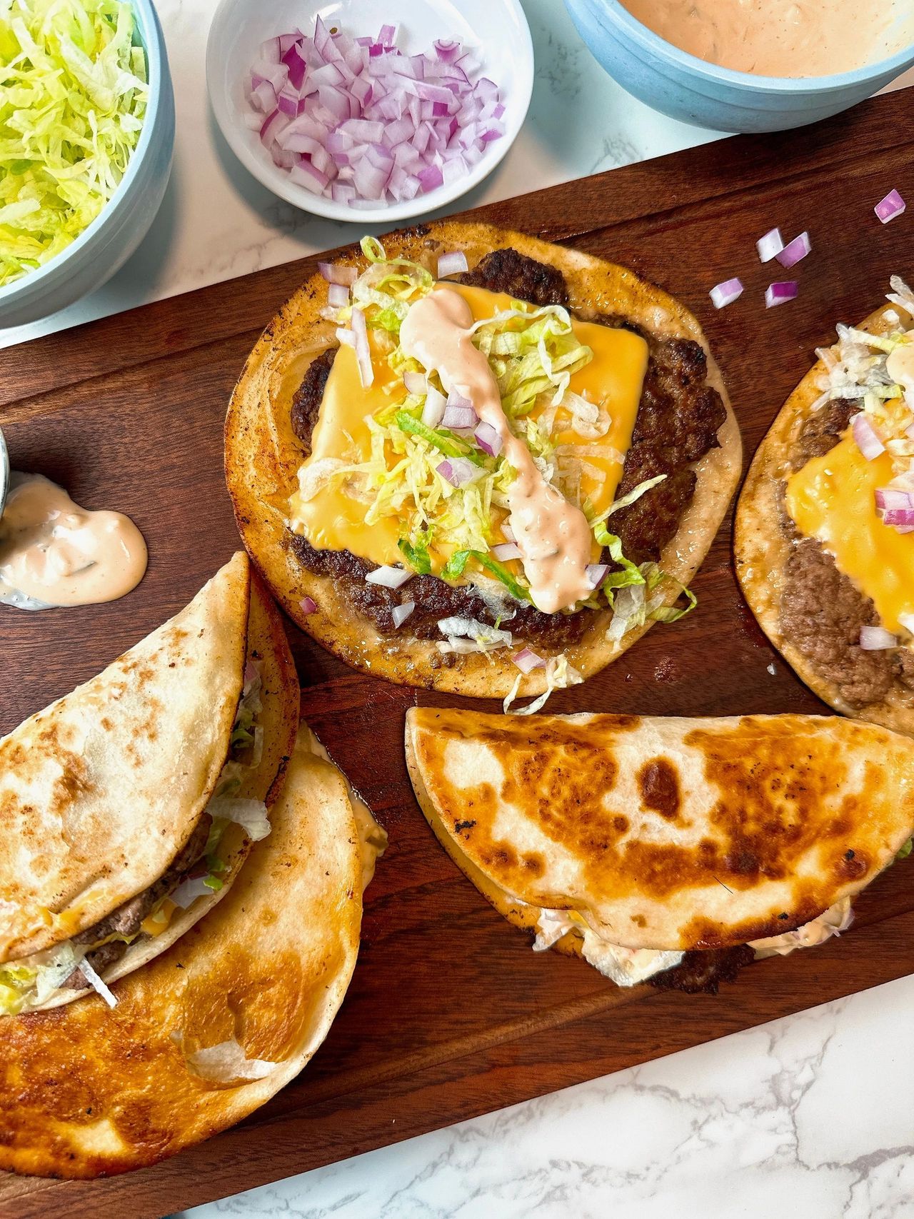 smash burger tacos
