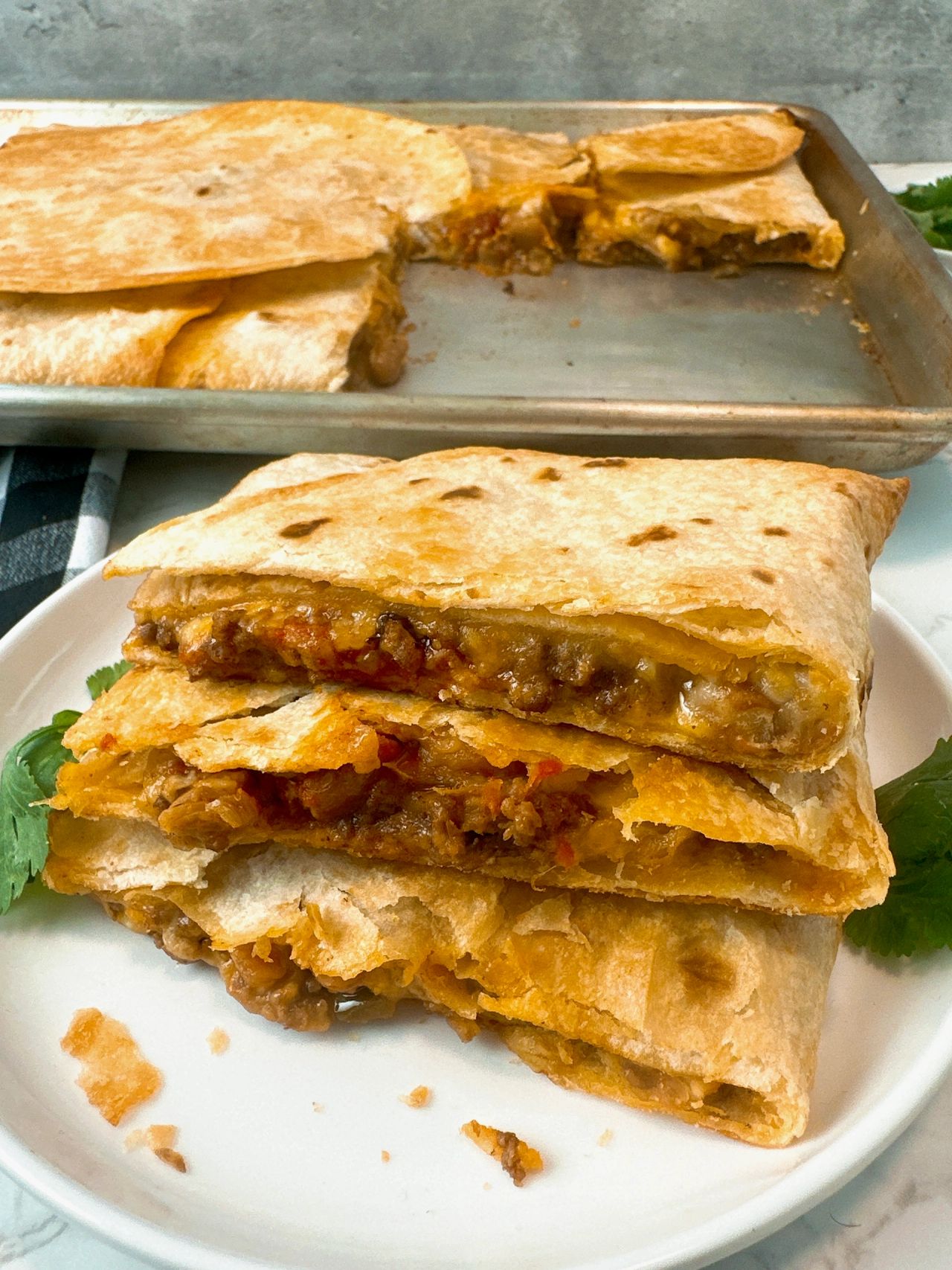 sheet pan quesadillas