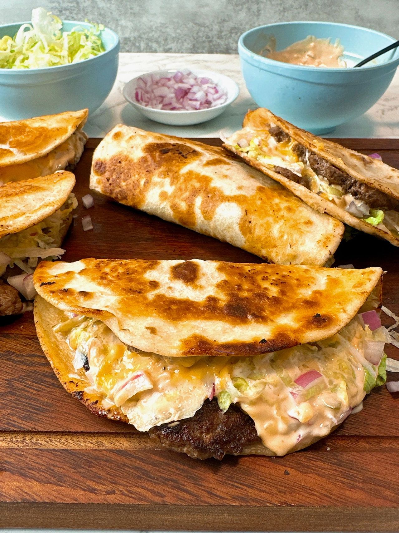 smash burger tacos