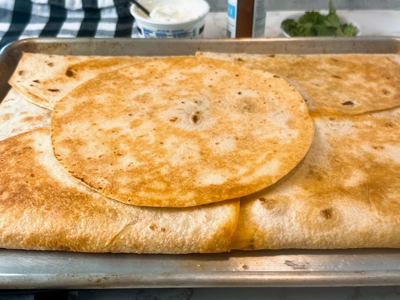 sheet pan quesadillas