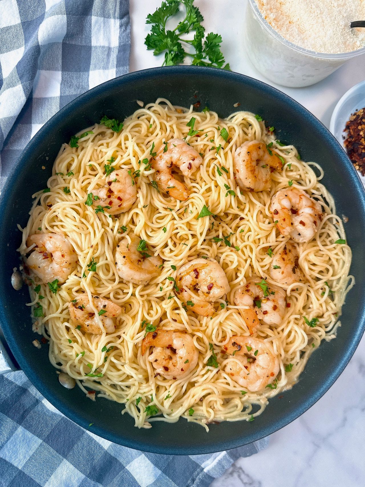 garlic shrimp and pasta