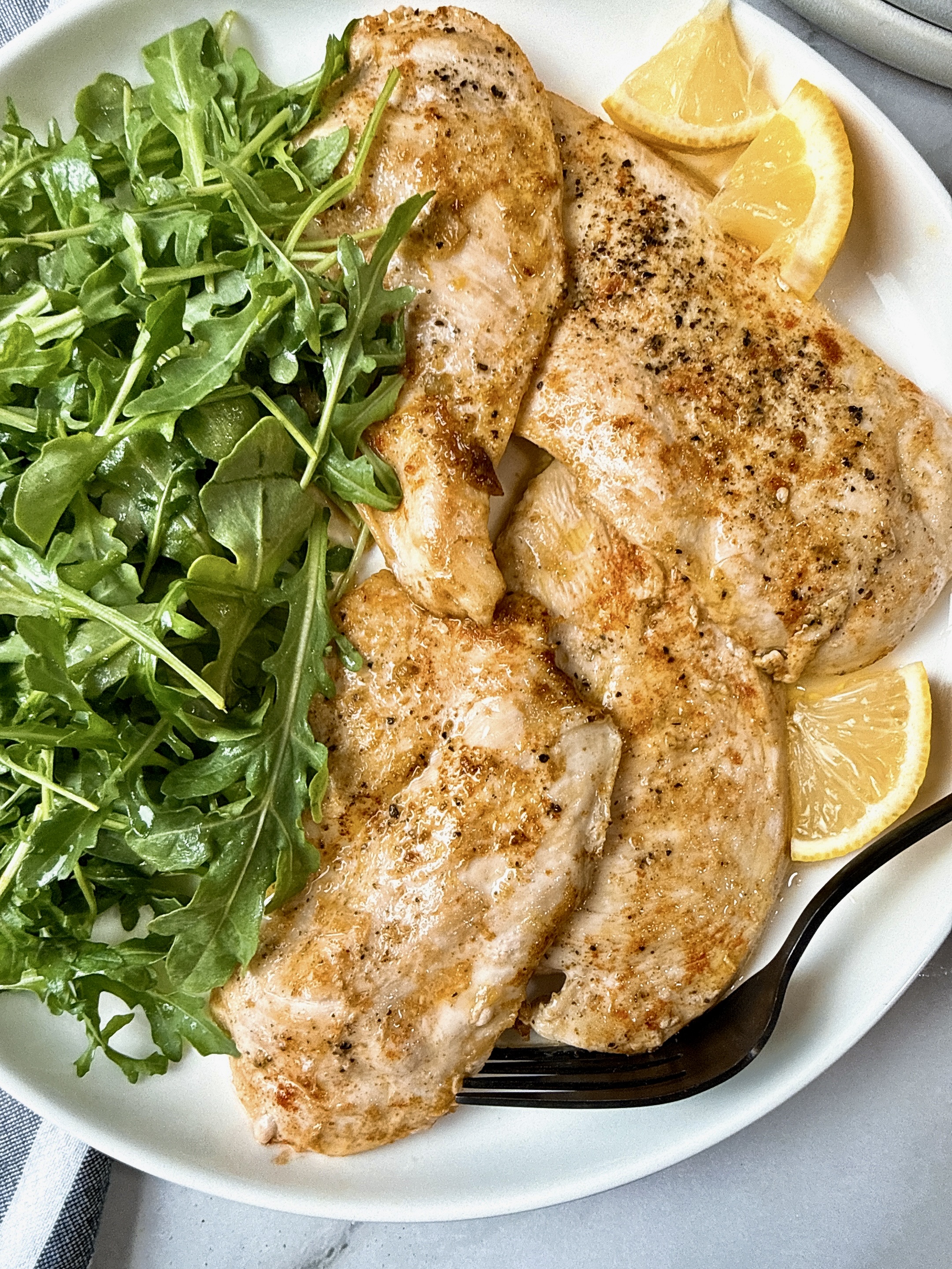 chicken paillard with arugula
