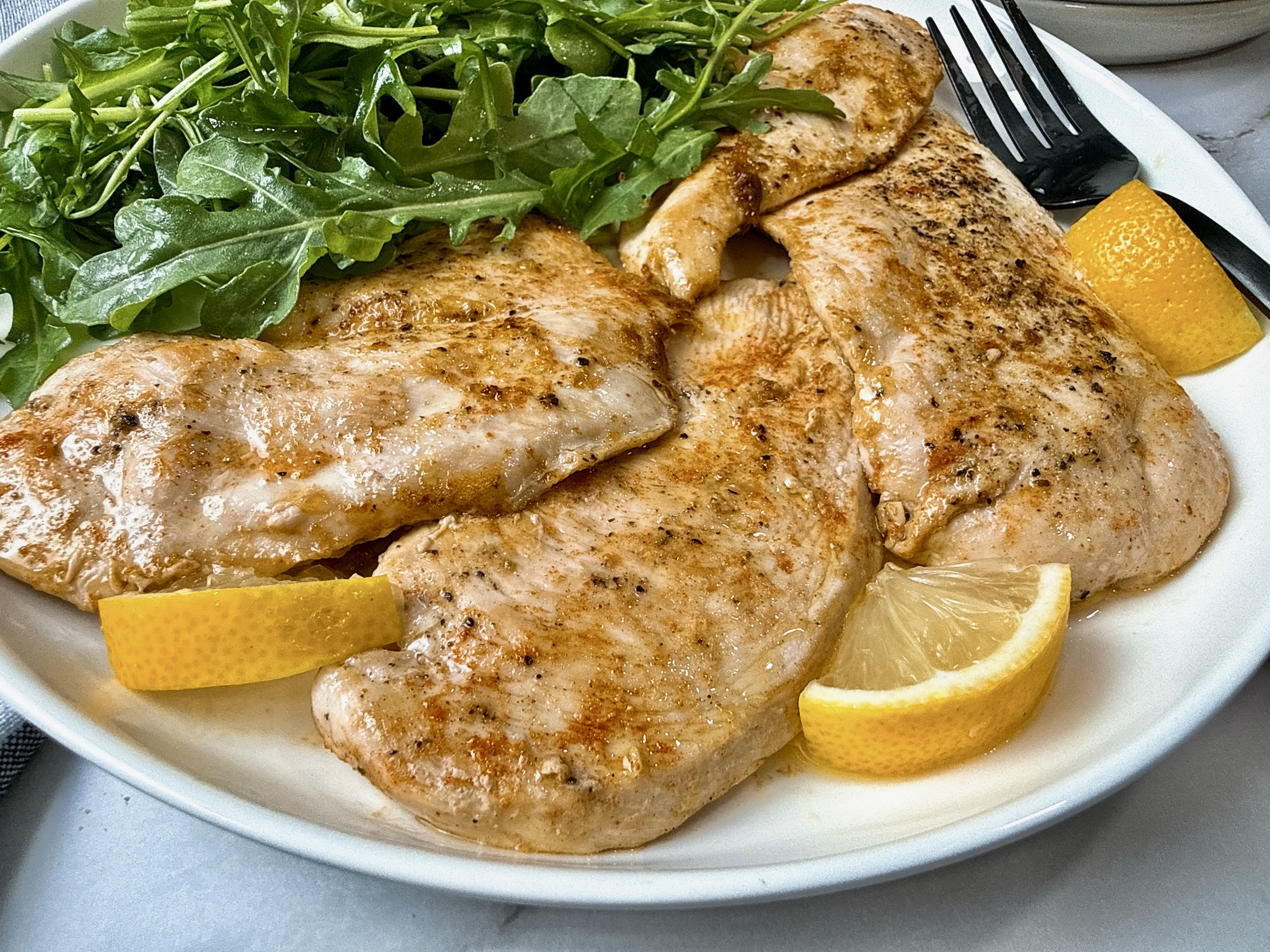 chicken paillard with arugula