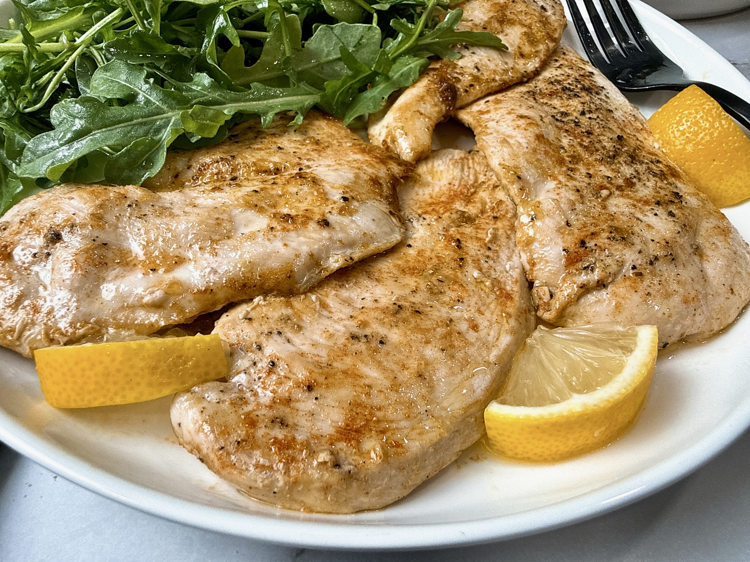 chicken paillard with arugula