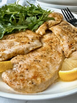 chicken paillard with arugula