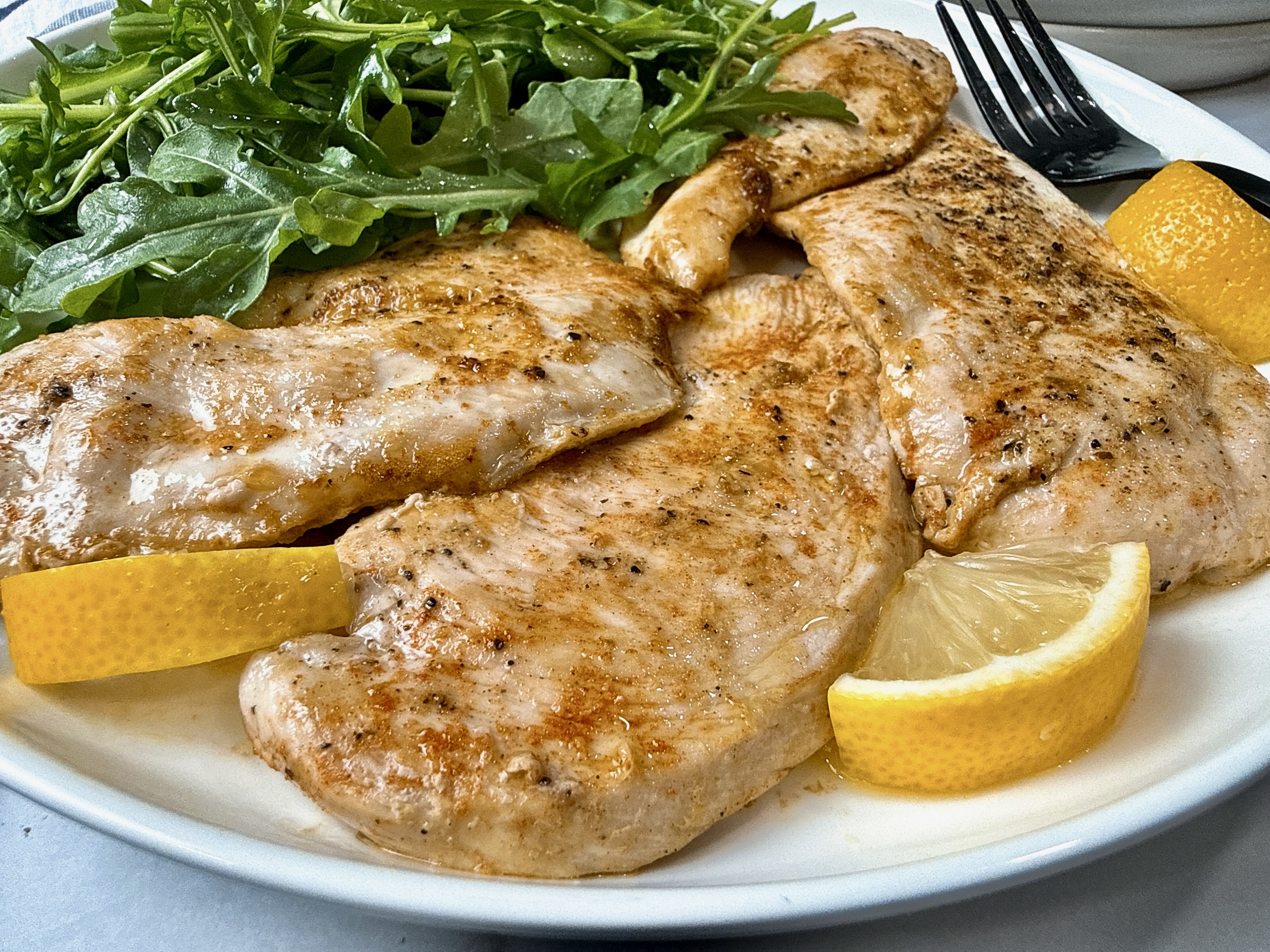 chicken paillard with arugula