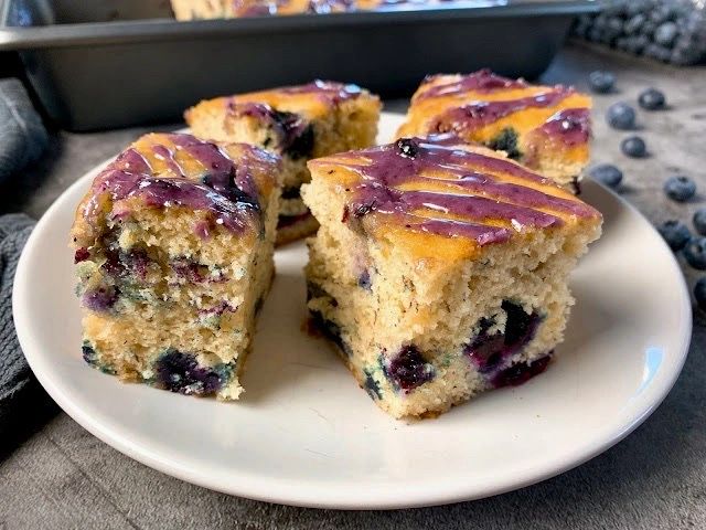 Banana Blueberry Cake with Blueberry Glaze
