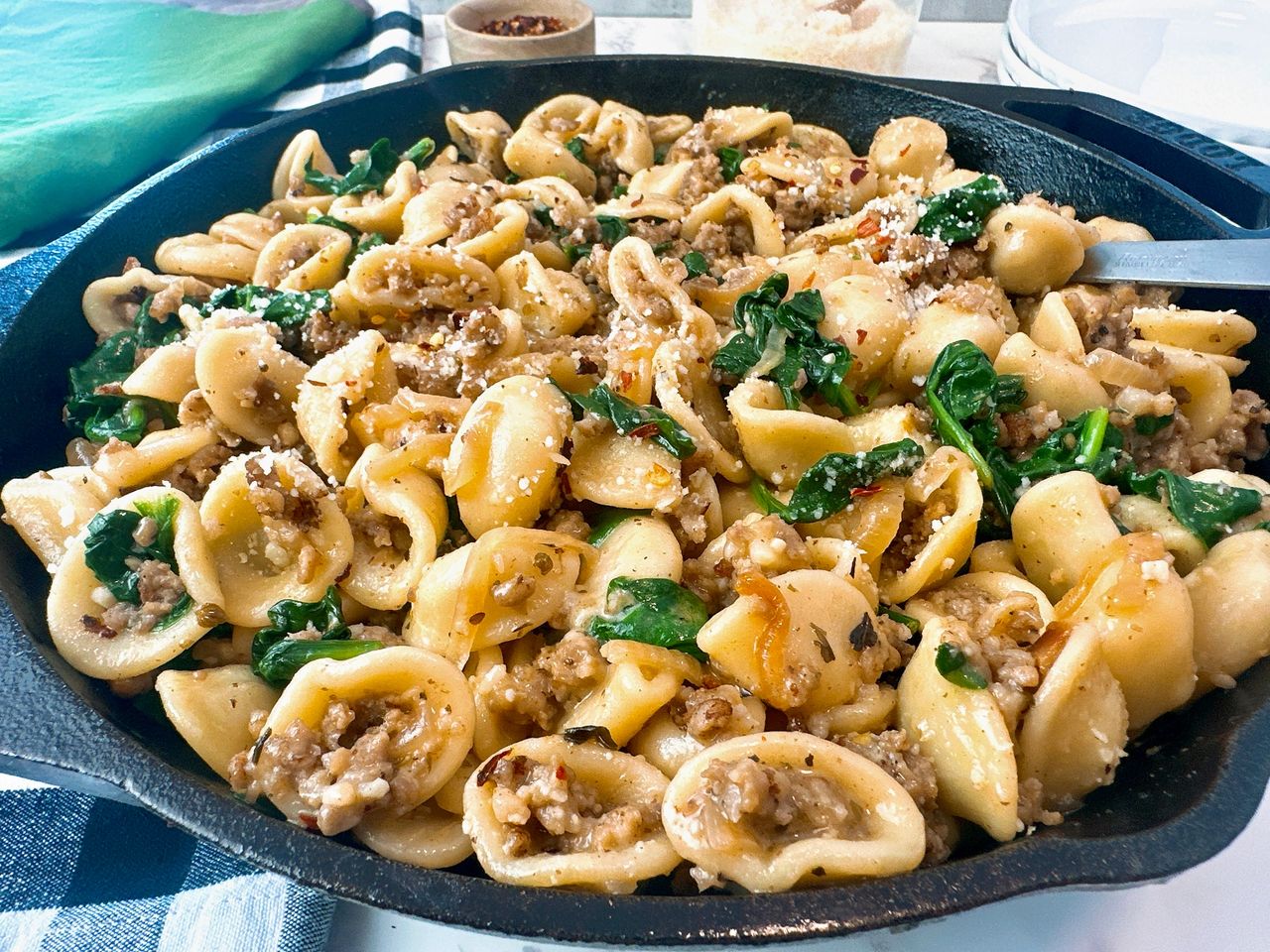 Sausage and Pasta with Caramelized Onions