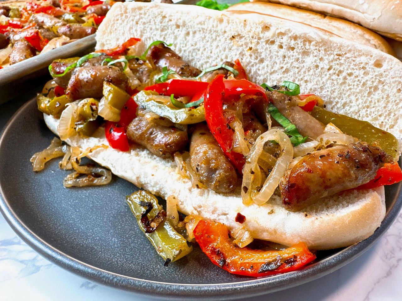 Sheet Pan Sausage and Peppers