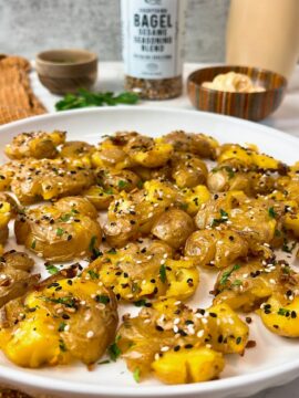 smashed potatoes with everything bagel seasoning
