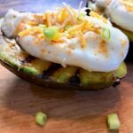 grilled avocados with poached eggs