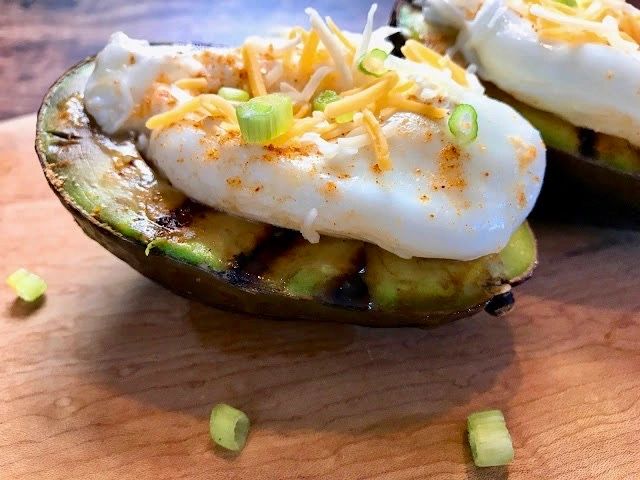 Grilled Avocados with Poached Eggs Grilled Avocados with Poached Eggs