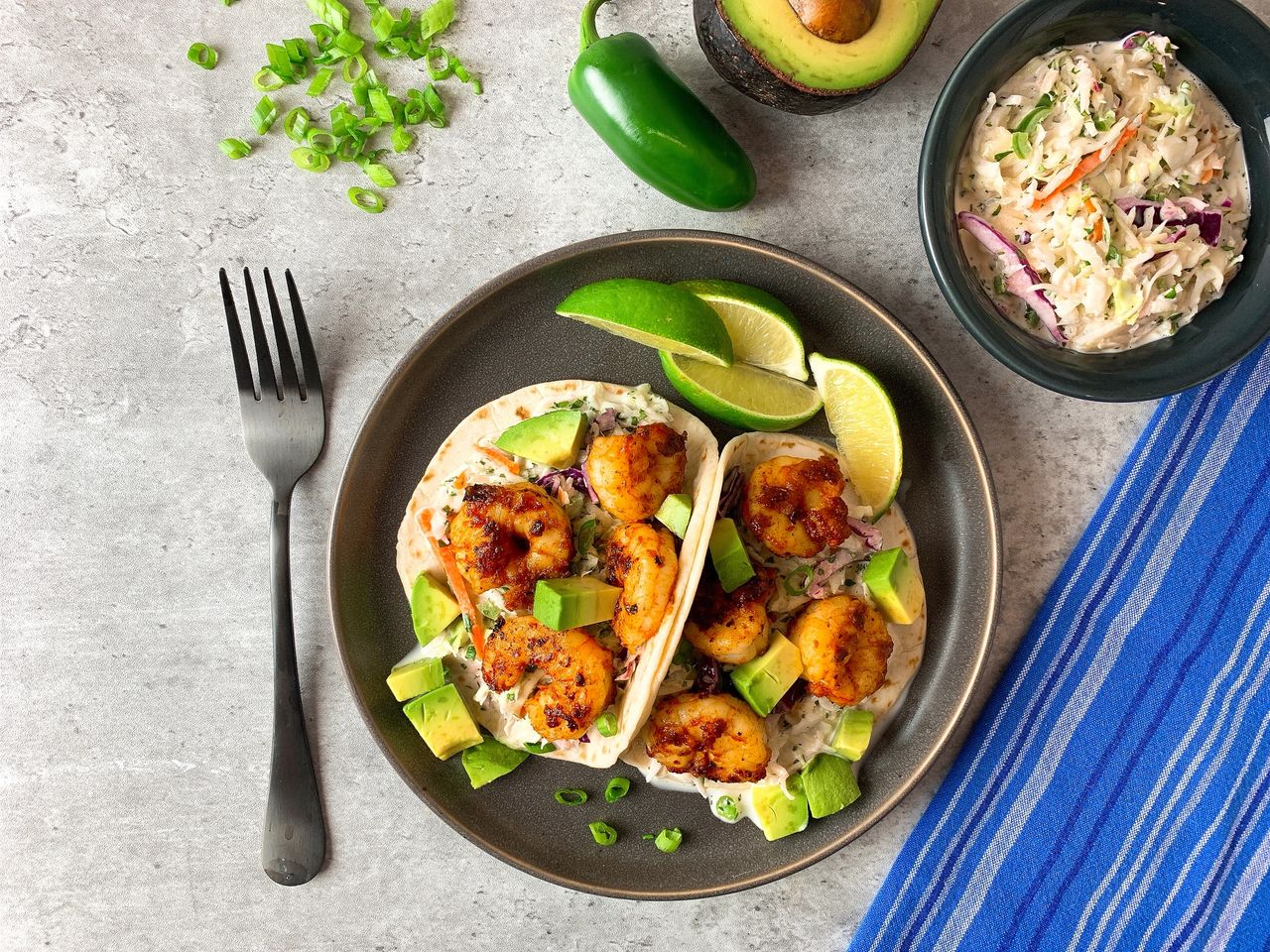 Shrimp Soft Tacos with Spicy Slaw Shrimp Soft Tacos with Spicy Slaw