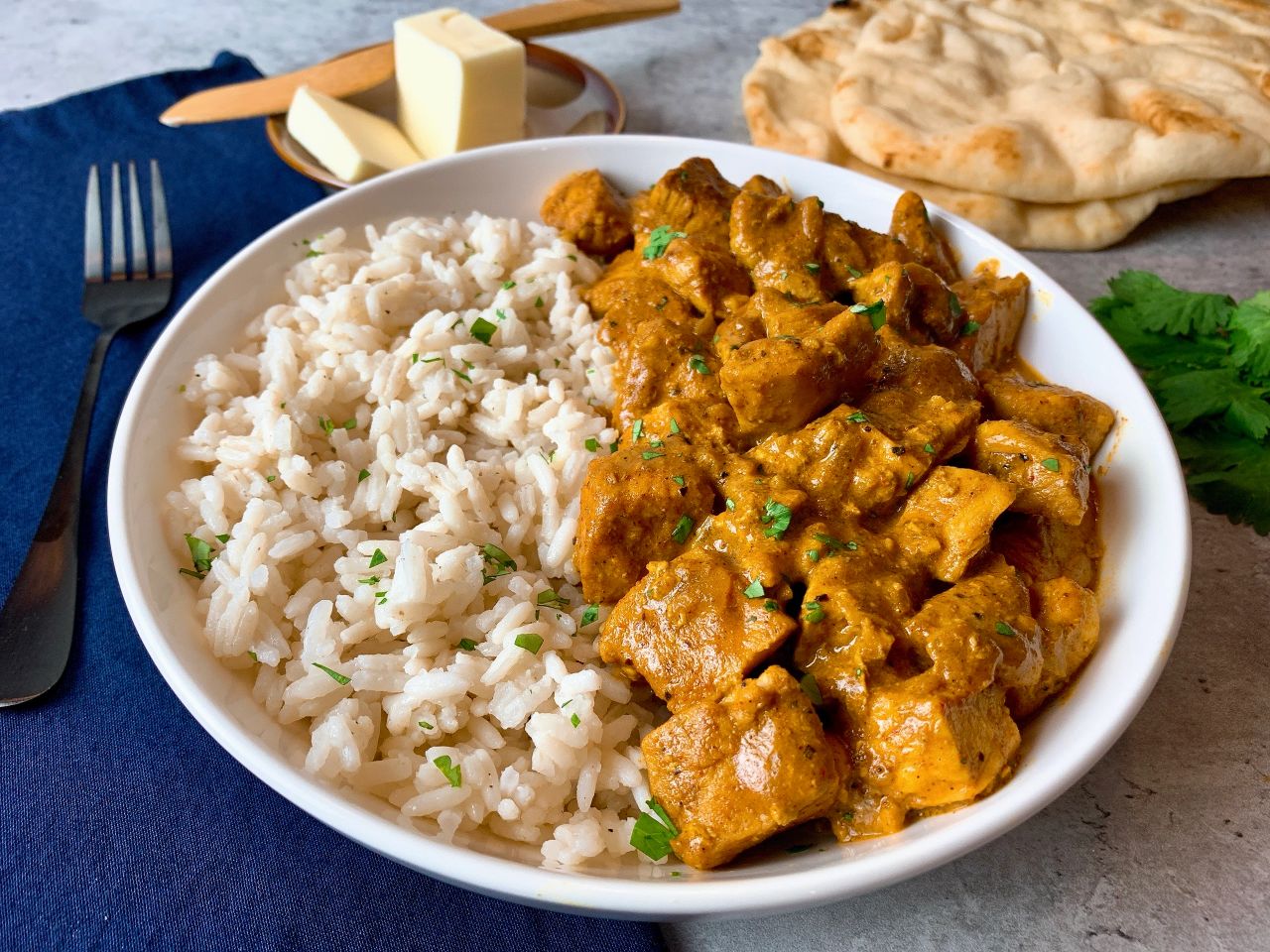 butter chicken with rice