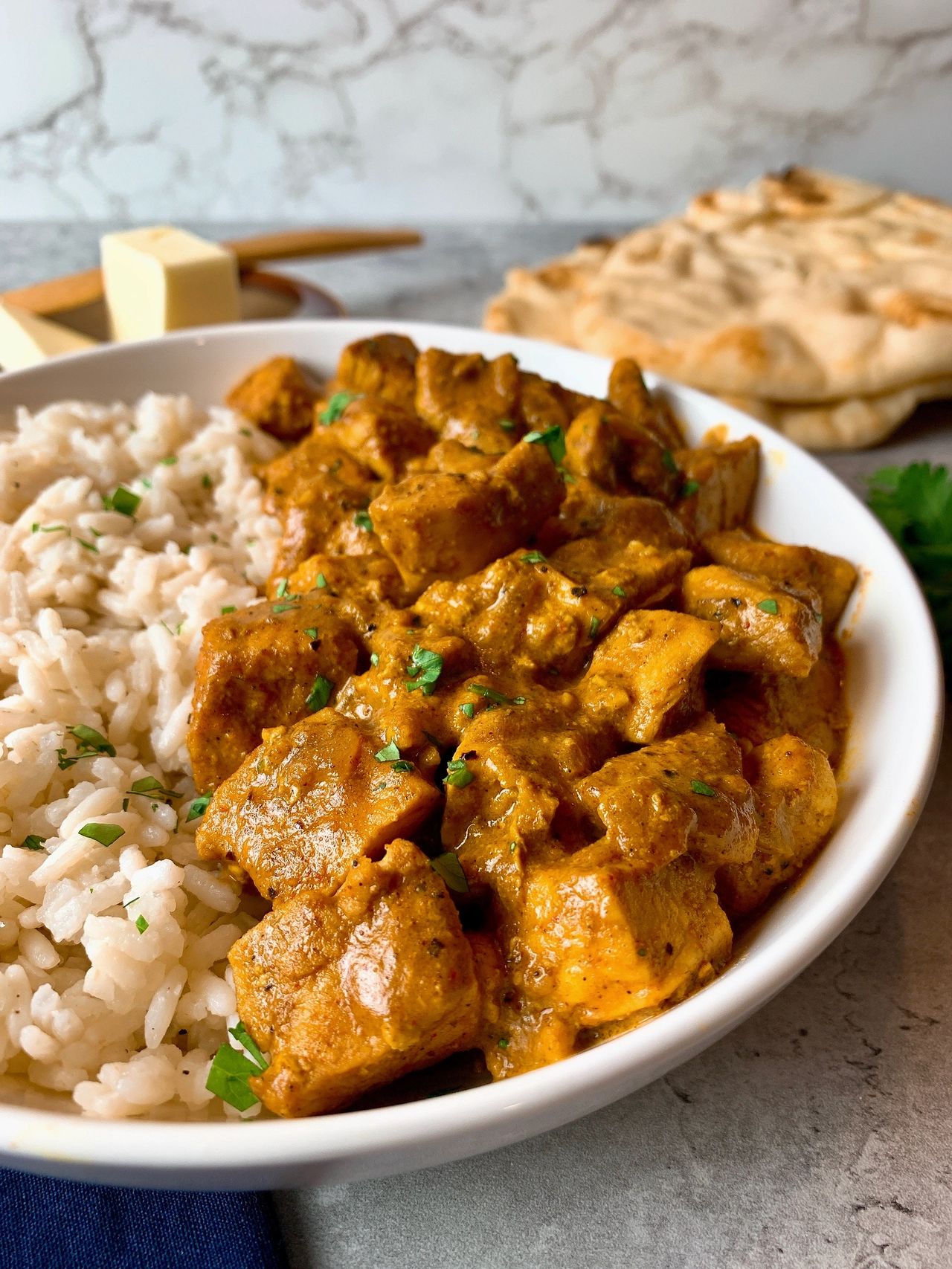 butter chicken with rice