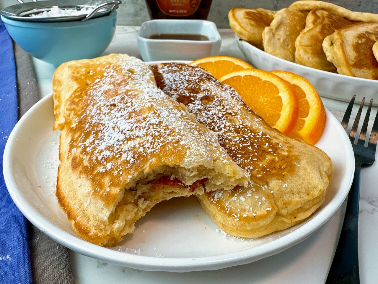 bacon stuffed pancakes