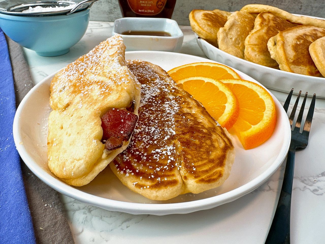 bacon stuffed pancakes