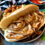 chicken cheesesteaks with fried onions