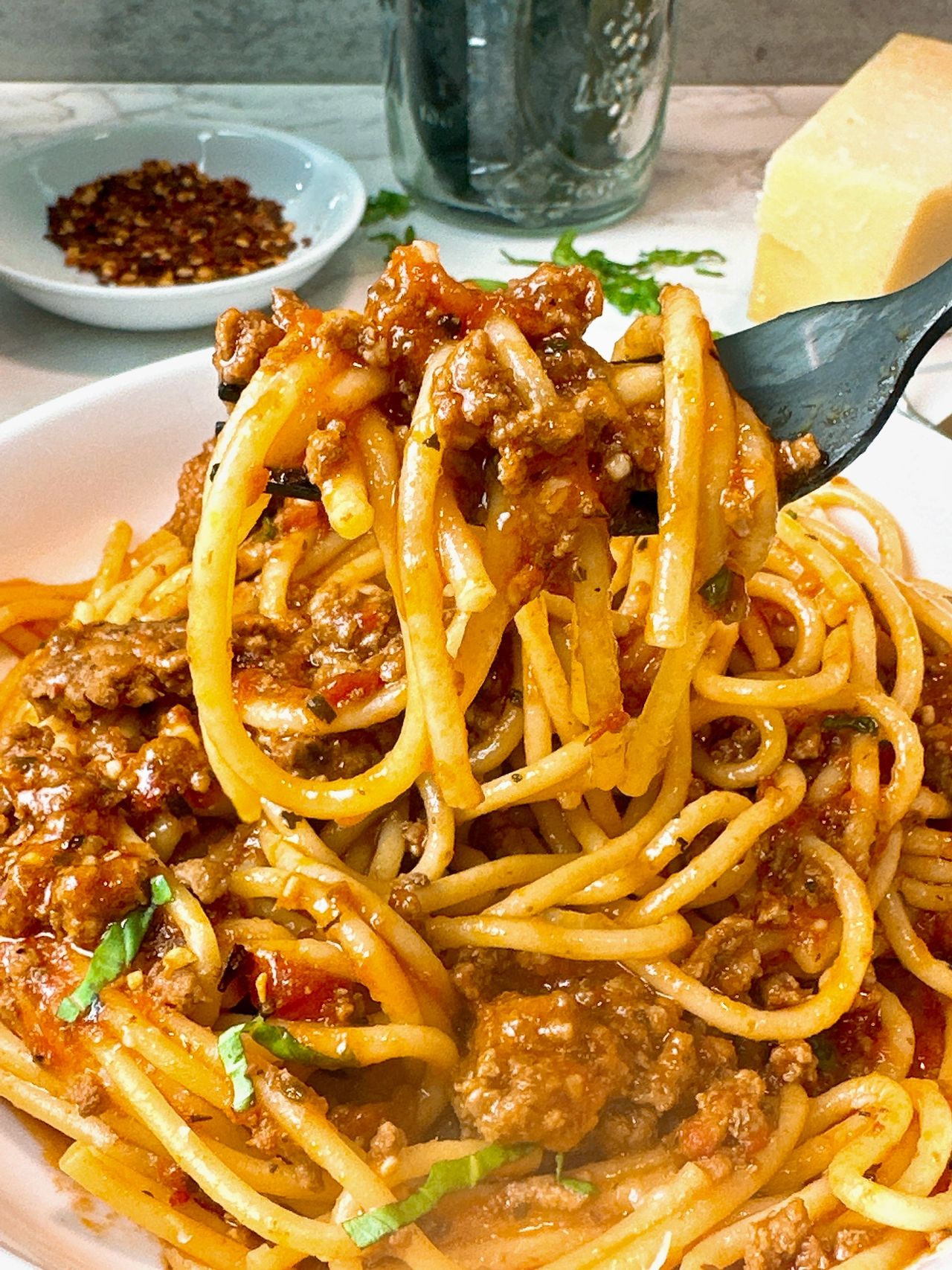 spaghetti and meat sauce