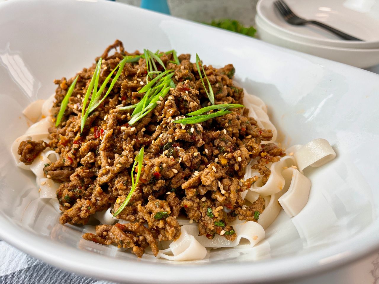 chili garlic beef and noodles