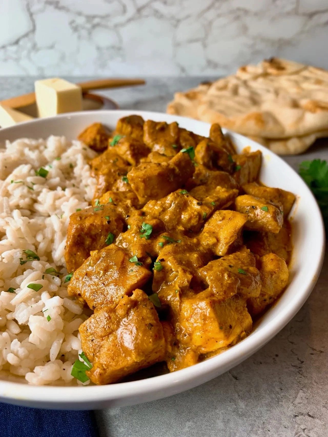 butter chicken with rice