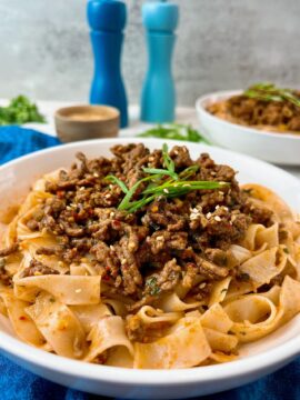 chili garlic beef and noodles