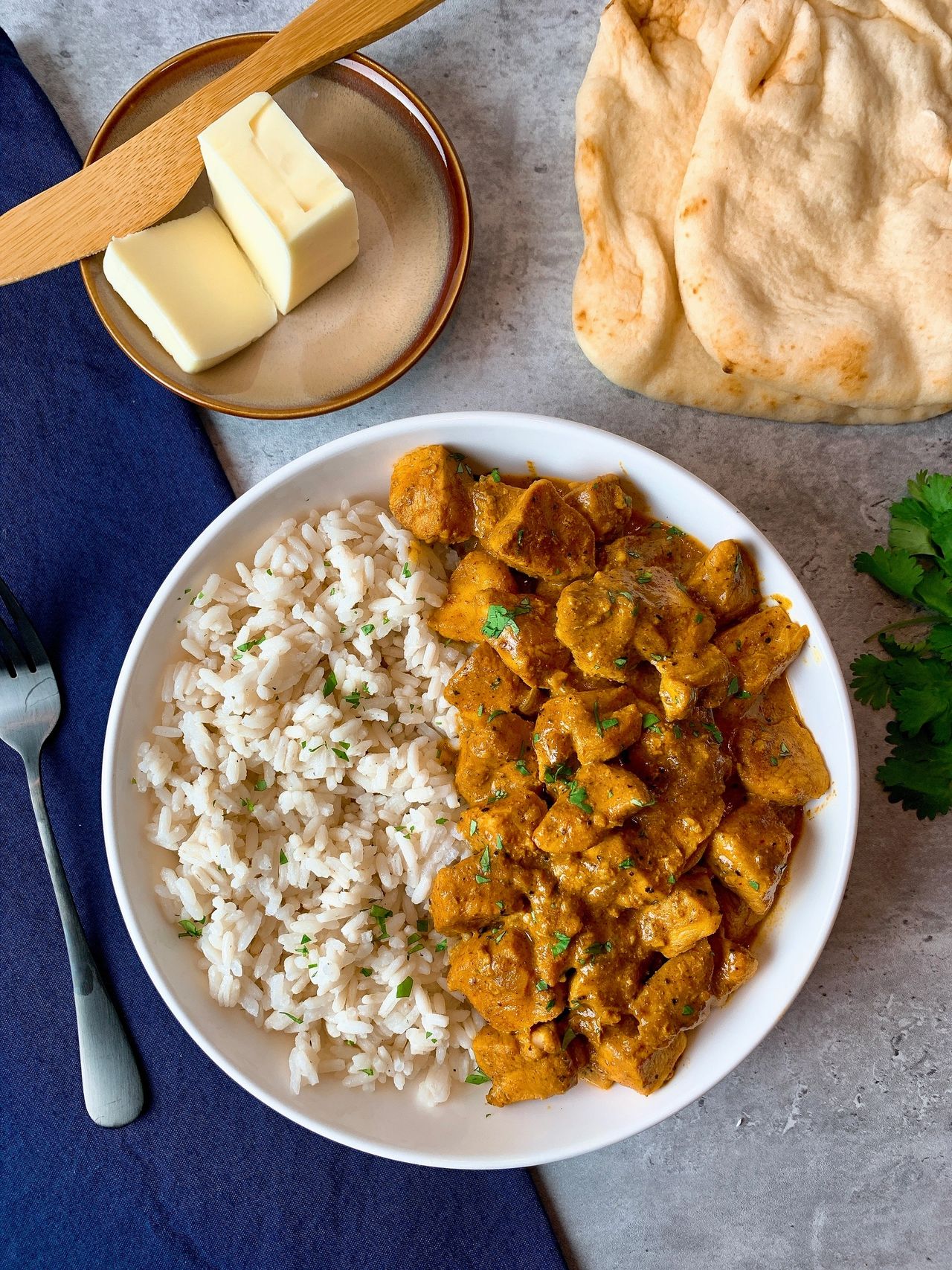 butter chicken with rice