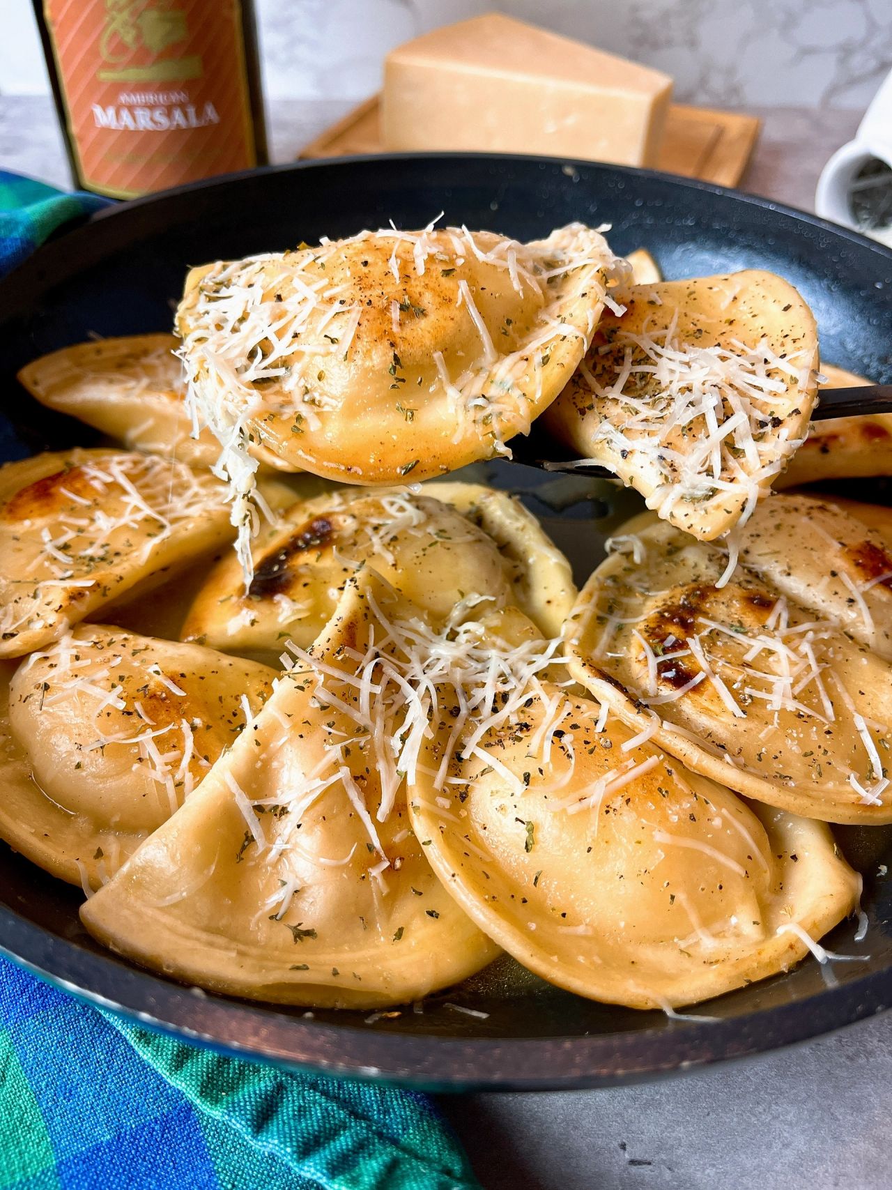 pierogies with marsala wine and cheese